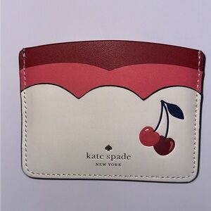 Kate Spade Red and Pink Cherry Card Holder